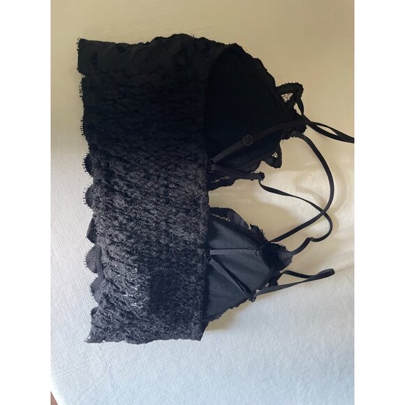Lace & Mesh Luxury Padded Bralette Black Medium Wishlist - Picture 2 of 4
